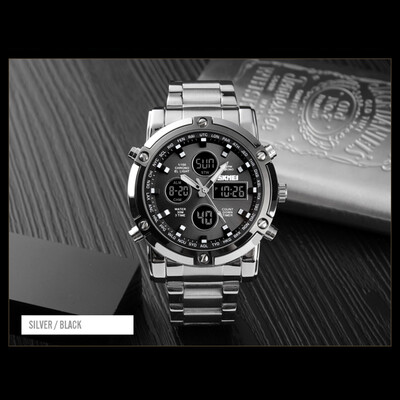 Fashion Watch Trend Multi-functional Three Time Large Dial Business Mens Electronic Steel Band Watches BlackBlack
Fashion Watch Trend Multi-functional Three Time Large Dial Business Mens Electronic Steel Band Watches BlackBlack