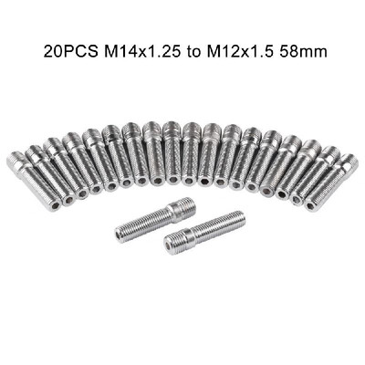 20PCS M14x125 to M12x15 58mm Car Wheel Stud Conversion Converter Adapter Bolt Studs Tall Lug Bolts to Studs
20PCS M14x125 to M12x15 58mm Car Wheel Stud Conversion Converter Adapter Bolt Studs Tall Lug Bolts to Studs