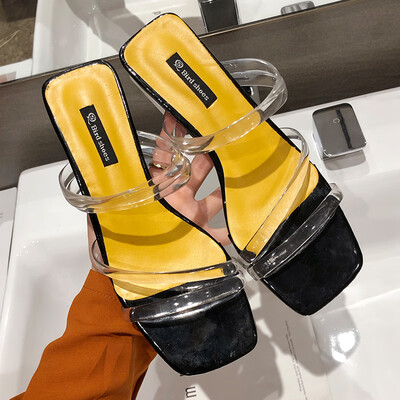 Summer Crystal Coarse-heeled Open-toed Sandals Simple Transparent Ribbon Low-heeled Slippers Womens Shoes Tide
Summer Crystal Coarse-heeled Open-toed Sandals Simple Transparent Ribbon Low-heeled Slippers Womens Shoes Tide