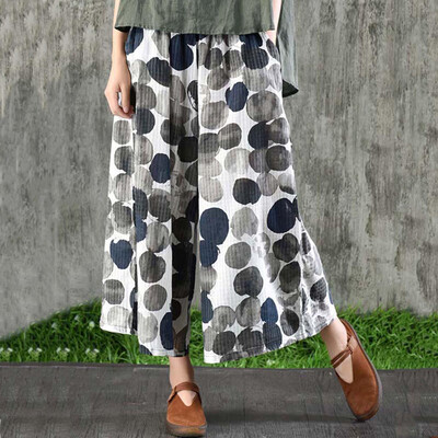 Tailored Fashion Women Polka Dot Printed Pockets Wide Leg Loose Calf-Length Trouser Pants
Tailored Fashion Women Polka Dot Printed Pockets Wide Leg Loose Calf-Length Trouser Pants