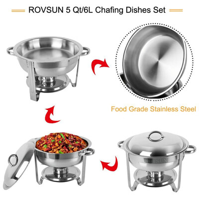 8pcs Round Chafing Dish 5 Quart Stainless Steel Tray Buffet Catering Dinner Serving Buffer Warmer Set
8pcs Round Chafing Dish 5 Quart Stainless Steel Tray Buffet Catering Dinner Serving Buffer Warmer Set