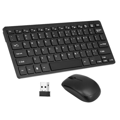 24GHz Wireless Keyboard Mouse Combo Ultra Thin w USB Receiver Adapter Protective Cover for Desktop Notebook Laptop Android TV Bo
24GHz Wireless Keyboard Mouse Combo Ultra Thin w USB Receiver Adapter Protective Cover for Desktop Notebook Laptop Android TV Bo