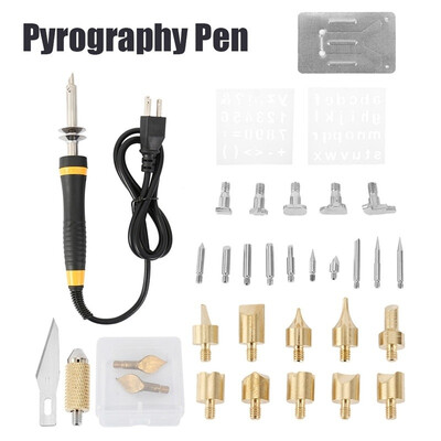 30W 35PCS Wood Burning Iron Pen Set Kit Tips Soldering Gun Weldering Tools Pyrography Leather Crafts Embossing
30W 35PCS Wood Burning Iron Pen Set Kit Tips Soldering Gun Weldering Tools Pyrography Leather Crafts Embossing