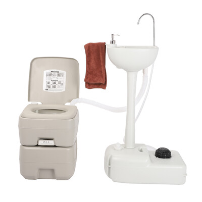 Ktaxon 20L 5 Gallon Portable Toilet Camping Toilet Potty Flush with Wash Basin HDPE NEW
Ktaxon 20L 5 Gallon Portable Toilet Camping Toilet Potty Flush with Wash Basin HDPE NEW