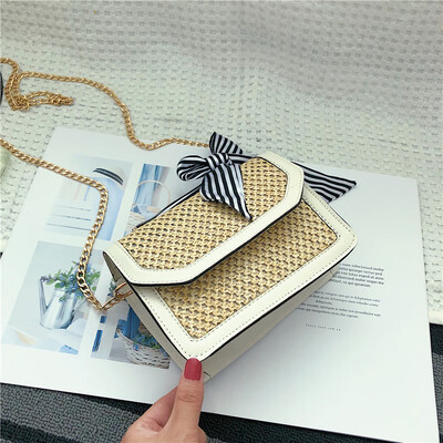 2019 new simple contrast color woven bag fashion wild bow shoulder bag female Sen chain messenger bag
2019 new simple contrast color woven bag fashion wild bow shoulder bag female Sen chain messenger bag