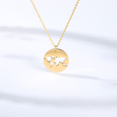 Creative Clavicle Chain World Map Necklace Women Geometric Round Vintage Origami Circle Globetrotter Necklaces&Pendants
Creative Clavicle Chain World Map Necklace Women Geometric Round Vintage Origami Circle Globetrotter Necklaces&Pendants