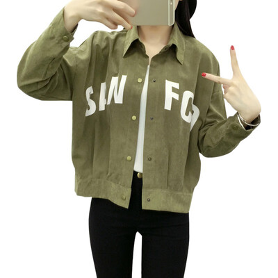 New Women Loose Casual Jacket Letter Printed Long Sleeve Jacket Autumn Fashion Lapel Coat Ladies Sweet Jackets Outerwear
New Women Loose Casual Jacket Letter Printed Long Sleeve Jacket Autumn Fashion Lapel Coat Ladies Sweet Jackets Outerwear