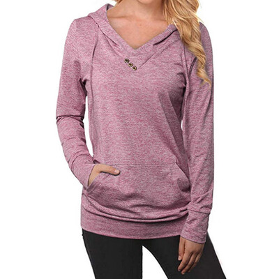 New Women Long Sleeve Hoodie V-Neck Pullover Sweatshirt Pocket Hooded Hoodie Solid Color Loose Hoodie
New Women Long Sleeve Hoodie V-Neck Pullover Sweatshirt Pocket Hooded Hoodie Solid Color Loose Hoodie