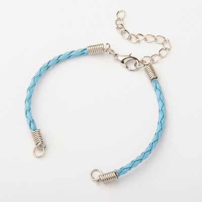 Braided PU Leather Cord Bracelet Making with Iron Findings&Alloy Lobster Claw Clasps Platinum LightSkyBlue
Braided PU Leather Cord Bracelet Making with Iron Findings&Alloy Lobster Claw Clasps Platinum LightSkyBlue
