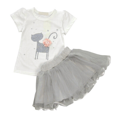 2018 New Style Baby Girls Cute Cotton Clothes Set Short Sleeve Floral Printed Cat Pattern Yarn Skirt 2 Pcs Set
2018 New Style Baby Girls Cute Cotton Clothes Set Short Sleeve Floral Printed Cat Pattern Yarn Skirt 2 Pcs Set