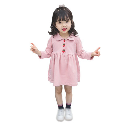 Baby Girls Solid Print Long Sleeve Strawberry Button Design Dress Autumn Casual Kids Toddler Sundress
Baby Girls Solid Print Long Sleeve Strawberry Button Design Dress Autumn Casual Kids Toddler Sundress