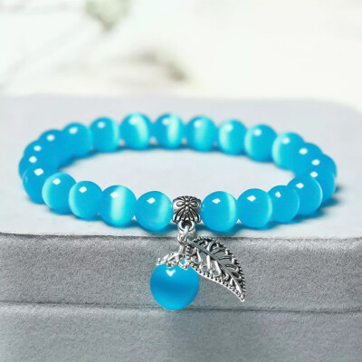 10 Colors Cat Eye Stone Beads Charm Bracelets & Bangles Handmade Leaf Pendant Bracelet Crystal Jewelry Gifts
10 Colors Cat Eye Stone Beads Charm Bracelets & Bangles Handmade Leaf Pendant Bracelet Crystal Jewelry Gifts