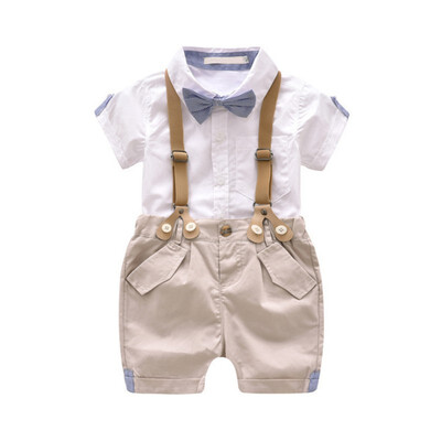 Children Clothes Set New Baby Boys Short-sleeved Bow Tie Gentleman TopsStrap Shorts 2pcs Children Clothing Outfits 1-5T
Children Clothes Set New Baby Boys Short-sleeved Bow Tie Gentleman TopsStrap Shorts 2pcs Children Clothing Outfits 1-5T