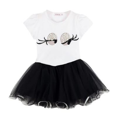 Kids Girls Clothing Sets Summer Baby Girls Short Sleeve Cartoon Big Eyes Print T-shirt BlouseMesh Skirts For Girls
Kids Girls Clothing Sets Summer Baby Girls Short Sleeve Cartoon Big Eyes Print T-shirt BlouseMesh Skirts For Girls
