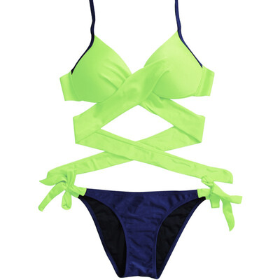 Women Summer New Style Personality Sexy Lace Up Solid Color Concise Cross-Tie Bikinis Set Polyester Beach Vacation
Women Summer New Style Personality Sexy Lace Up Solid Color Concise Cross-Tie Bikinis Set Polyester Beach Vacation