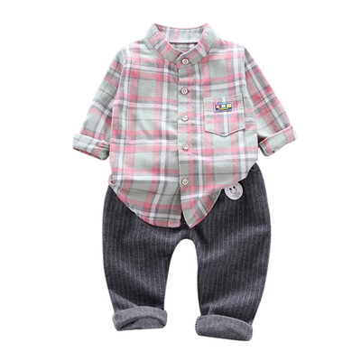 New Casual Baby Boys Clothes 2pcs Autumn Children clothing Long Sleeve Plaid Print Shirt TopsPants Trouser Set 5 colors
New Casual Baby Boys Clothes 2pcs Autumn Children clothing Long Sleeve Plaid Print Shirt TopsPants Trouser Set 5 colors