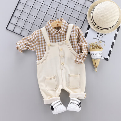 Spring Autumn Casual Fashion Baby Boy Plaid Long Sleeve Shirt And Suspender Trousers Set
Spring Autumn Casual Fashion Baby Boy Plaid Long Sleeve Shirt And Suspender Trousers Set