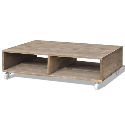 Coffee Table Brown Solid Wood