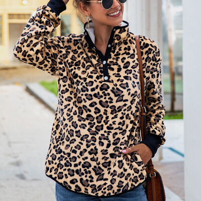 Tailored Women Fashion Sexy Leopard Print Button Pocket Long Sleeve Plush Sweatshirt Top
Tailored Women Fashion Sexy Leopard Print Button Pocket Long Sleeve Plush Sweatshirt Top