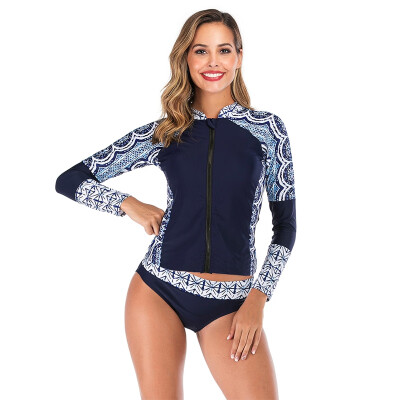 Women Rash Guard Patchwork Long Sleeve Full Length Zipper Sunshade Two Piece Beach Surfing Diving Bathing Suit Swimsuit Swimwear
Women Rash Guard Patchwork Long Sleeve Full Length Zipper Sunshade Two Piece Beach Surfing Diving Bathing Suit Swimsuit Swimwear