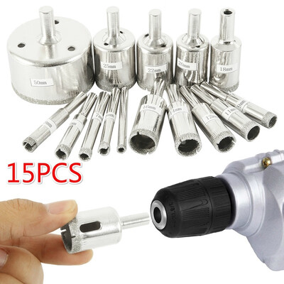15 Pack Diamond Drill Bits 6-50mm Diamond Hole Saw Drill Bit Set for Glass Tile Jewelry DIY Extractor Remover Tools Hole Saws Set
15 Pack Diamond Drill Bits 6-50mm Diamond Hole Saw Drill Bit Set for Glass Tile Jewelry DIY Extractor Remover Tools Hole Saws Set