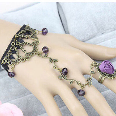 Victorian Style Retro Lace Bracelet Lolita Floral Rose Flower Link Chain Bracelet Ring Set Crystal Jewelry
Victorian Style Retro Lace Bracelet Lolita Floral Rose Flower Link Chain Bracelet Ring Set Crystal Jewelry