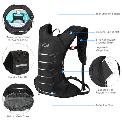 3 Liters Cycling Hydration Backpack Lightweight Water-resistant Daypack Bag for Outdoor Riding Hiking Running Camping
3 Liters Cycling Hydration Backpack Lightweight Water-resistant Daypack Bag for Outdoor Riding Hiking Running Camping