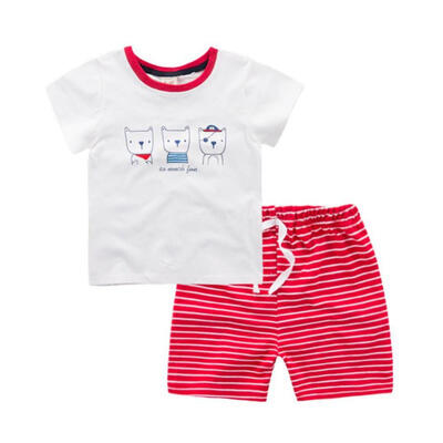 Baby Clothes Summer Baby Boys Girl Short Sleeve Cartoon Print Tops T-shirt Stripe Shorts Casual Outfits Sets Baby Clothing
Baby Clothes Summer Baby Boys Girl Short Sleeve Cartoon Print Tops T-shirt Stripe Shorts Casual Outfits Sets Baby Clothing