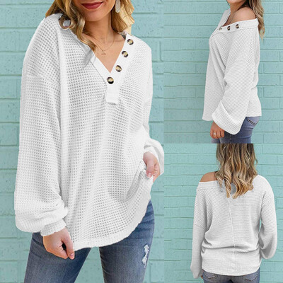 Tailored Fashion Women Waffler Long Sleeve V Neck Solid Blouse Loose Buttons Street Tops
Tailored Fashion Women Waffler Long Sleeve V Neck Solid Blouse Loose Buttons Street Tops
