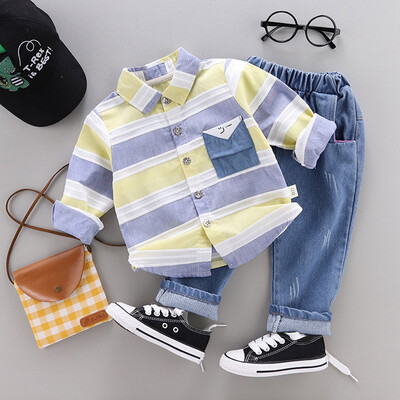Toddler Newborn Boy Autumn Outfits Long Sleeve Stripe Print TopDenim Trousers Casual Sets
Toddler Newborn Boy Autumn Outfits Long Sleeve Stripe Print TopDenim Trousers Casual Sets