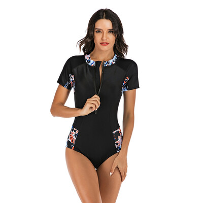 Long Sleeve One Piece Swimsuit Patchwork Swimwear Women Zipper Swim Suit Push Up Monokini High Neck Bath Suit 2XL
Long Sleeve One Piece Swimsuit Patchwork Swimwear Women Zipper Swim Suit Push Up Monokini High Neck Bath Suit 2XL