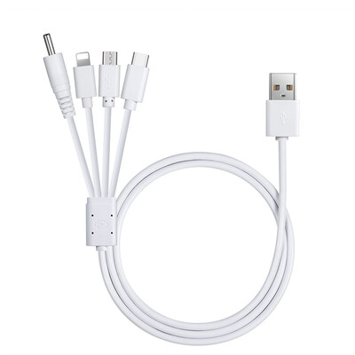 A white durable&stable 4-in-1 charging cable for a variety of models suitable for Apple Android type-c DC etc
A white durable&stable 4-in-1 charging cable for a variety of models suitable for Apple Android type-c DC etc