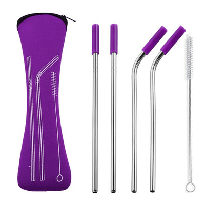 Reusable Stainless Steel Drinking Straws With Cleaning Brush Silicone Cover Kitchen Bent Straight Drinks Straw Supplies
Reusable Stainless Steel Drinking Straws With Cleaning Brush Silicone Cover Kitchen Bent Straight Drinks Straw Supplies