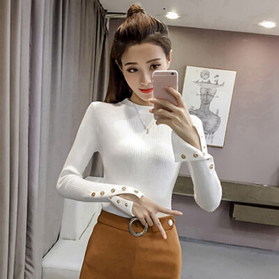 New Hot Women Autumn Knitted Sweater Solid Knitted Female Cotton Soft Elastic Color Pullovers Button Full Sleeve Turtleneck
New Hot Women Autumn Knitted Sweater Solid Knitted Female Cotton Soft Elastic Color Pullovers Button Full Sleeve Turtleneck