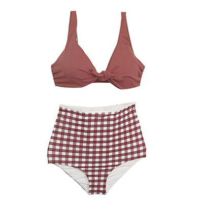 Summer Womens Bikini Padded Bra Bandage Two Pieces Plaid Swimsuit High Waist Beachwear Swimwear Swim Bathing
Summer Womens Bikini Padded Bra Bandage Two Pieces Plaid Swimsuit High Waist Beachwear Swimwear Swim Bathing