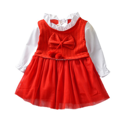 Autumn Casual Baby Girls Bowknot Design Long Sleeve Fake 2 Piece Mesh Dress Kids Princess Sundress 2019
Autumn Casual Baby Girls Bowknot Design Long Sleeve Fake 2 Piece Mesh Dress Kids Princess Sundress 2019