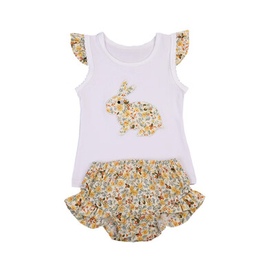 Baby Children Girls Sets White Bunny Patch Embroidered Floral Flying Sleeve T-ShirtFloral Shorts Pants Two Pieces Sutis
Baby Children Girls Sets White Bunny Patch Embroidered Floral Flying Sleeve T-ShirtFloral Shorts Pants Two Pieces Sutis