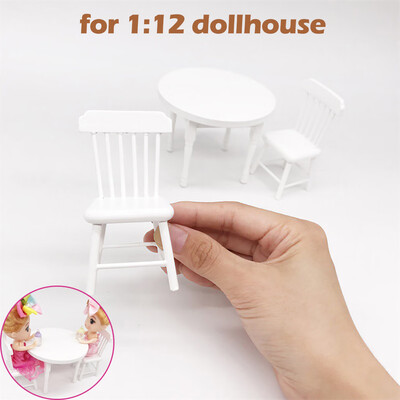 Gobestart 112 Dollhouse Miniature Furniture White Color Round Dining Table Chair Set
Gobestart 112 Dollhouse Miniature Furniture White Color Round Dining Table Chair Set