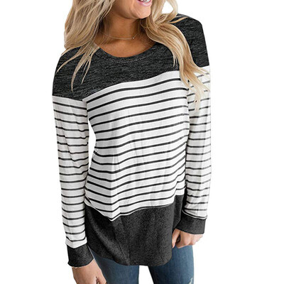Women T-Shirt Round Collar Loose Stripe Tops Print Retro Long Sleeved Casual Wild Short Tops
Women T-Shirt Round Collar Loose Stripe Tops Print Retro Long Sleeved Casual Wild Short Tops