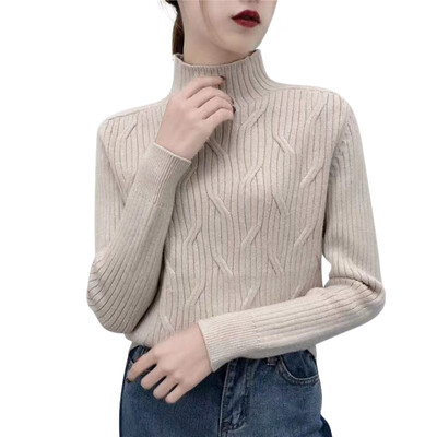 Solid Color Womens Sweater Autumn WinterTurtleneck Long Sleeves Korean Style Knit Pullover
Solid Color Womens Sweater Autumn WinterTurtleneck Long Sleeves Korean Style Knit Pullover