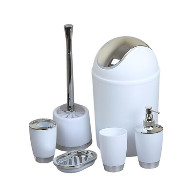 6 Pieces Plastic Plating Sanitary Ware Mouthwash Cup Soap Dish Liquid Bottle Toothbrush Holder Trash Toilet Brush Holder Set
6 Pieces Plastic Plating Sanitary Ware Mouthwash Cup Soap Dish Liquid Bottle Toothbrush Holder Trash Toilet Brush Holder Set