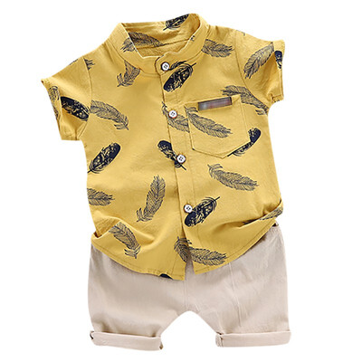 Summer Baby Boys Casual Short Sleeve Floral Feather Print shirt TopsShorts Costume Set
Summer Baby Boys Casual Short Sleeve Floral Feather Print shirt TopsShorts Costume Set