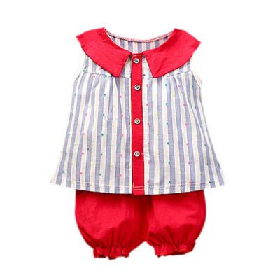 2PcsSet Summer Baby Girls Cute Casual Sleeveless Stripe Print T-shirt TopsShorts Suits Costume Set
2PcsSet Summer Baby Girls Cute Casual Sleeveless Stripe Print T-shirt TopsShorts Suits Costume Set