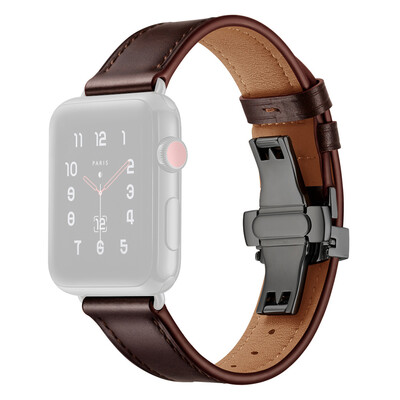 〖Follure〗Butterfly buckle Leather Wrist Watch Strap Band For IWatch Apple Watch 4 40mm BW
〖Follure〗Butterfly buckle Leather Wrist Watch Strap Band For IWatch Apple Watch 4 40mm BW