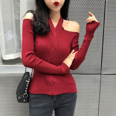 Women Retro Solid Color Sexy Long Sleeved Off-shoulder Long Knitwear Sweater Slim Tops
Women Retro Solid Color Sexy Long Sleeved Off-shoulder Long Knitwear Sweater Slim Tops