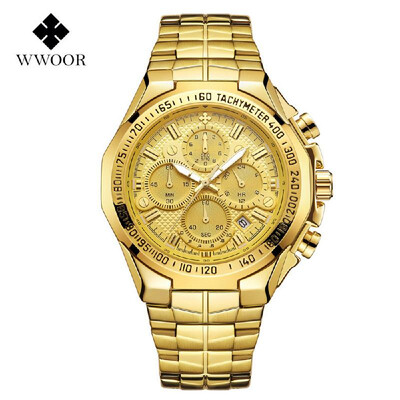 WWOOR 8868 Men Quartz Watch Stainless Steel Band Fashion Multifunction Wristwatch 5ATM Luminous Display Chronograph Calendar Date
WWOOR 8868 Men Quartz Watch Stainless Steel Band Fashion Multifunction Wristwatch 5ATM Luminous Display Chronograph Calendar Date