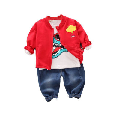 Spring Autumn Casual Baby Cartoon Printing Long Sleeve Top And Outerwear And Trousers Kids Three-piece Outfit Set
Spring Autumn Casual Baby Cartoon Printing Long Sleeve Top And Outerwear And Trousers Kids Three-piece Outfit Set