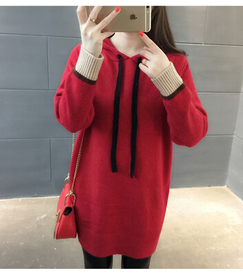 Medium&long loose hooded knitted winter 2018 womens wear new woollen sweater Korean version of the pure color sweater coat
Medium&long loose hooded knitted winter 2018 womens wear new woollen sweater Korean version of the pure color sweater coat