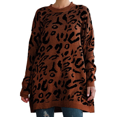 Winter Women Knitwear Loose Mid Long Casual Euramerican Leopard Print Pullover Knitwear
Winter Women Knitwear Loose Mid Long Casual Euramerican Leopard Print Pullover Knitwear