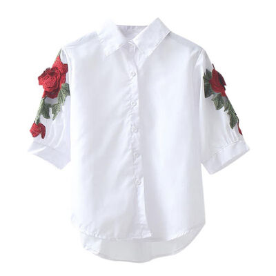 New Fashion Ladies Embroidery White Blouse Summer Women Flower Embroidered Short Sleeve Casual Slim Shirt Tops
New Fashion Ladies Embroidery White Blouse Summer Women Flower Embroidered Short Sleeve Casual Slim Shirt Tops